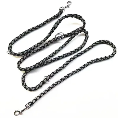 Laisse pour Chien en Nylon et des Fils réfléchissants, 2,5 m Noire Laisse pour Chien en Nylon et des Fils réfléchissants, 2,5 m Noire