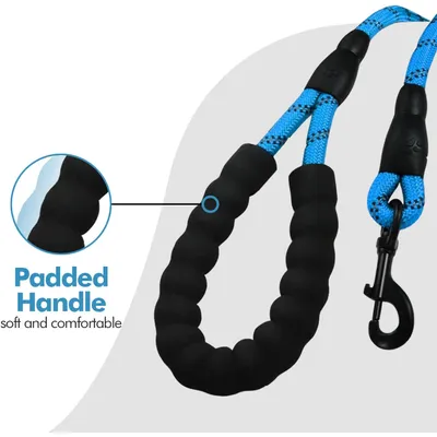 Laisse de Dressage pour Chien, Rembourrée, Poignée,Bleu Laisse de Dressage pour Chien, Rembourrée, Poignée,Bleu