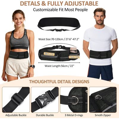 Laisse Main Libre Chien avec Ceinture Réglable et Sac Banane