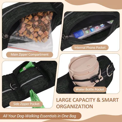 Laisse Main Libre Chien avec Ceinture Réglable et Sac Banane Laisse Main Libre Chien avec Ceinture Réglable et Sac Banane