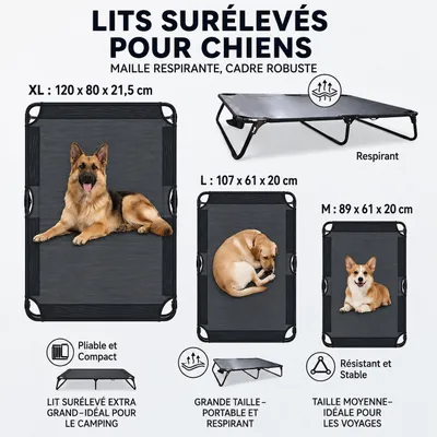 Yommy | Lit Surélevé pour Chien | Pliable et Respirant Yommy | Lit Surélevé pour Chien | Pliable et Respirant
