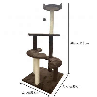 Yommy Arbre à Chat avec Plateformes, Poteaux en Sisal et Jouet Suspendu