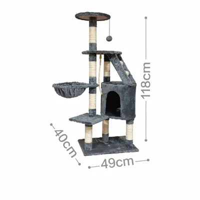 Yommy Arbre à Chat avec Niche, Hamac et Plateformes