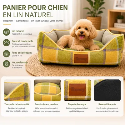 Yommy Lit Rafraîchissant en Lin pour Chiens et Chats Yommy Lit Rafraîchissant en Lin pour Chiens et Chats