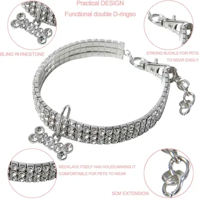 Collier de chien en strass, collier pour animal Collier de chien en strass, collier pour animal