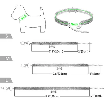 Collier de chien en strass, collier pour animal