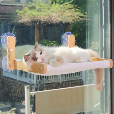 Perchoir de fenêtre pour Chat avec Cadre en Bois - Hamac lit Pliable