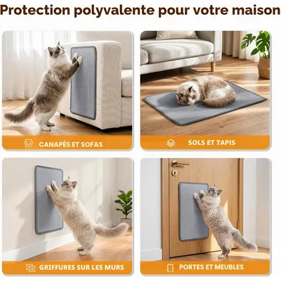 Tapis Griffoir Chat Sisal 60x40cm pour Chat Anti-Griffe Tapis Griffoir Chat Sisal 60x40cm pour Chat Anti-Griffe