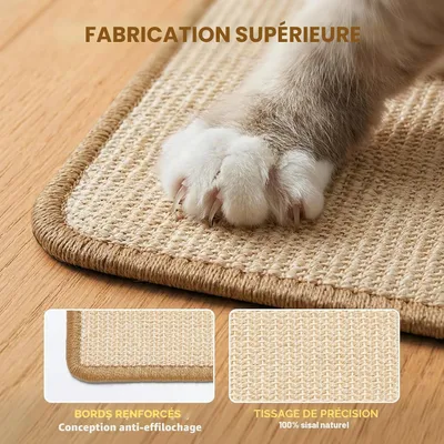 Tapis Griffoir Chat Sisal 60x40cm pour Chat Anti-Griffe Tapis Griffoir Chat Sisal 60x40cm pour Chat Anti-Griffe