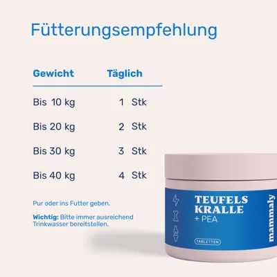 mammaly - Teufelskralle & PEA Tabletten für Hunde mammaly - Teufelskralle & PEA Tabletten für Hunde