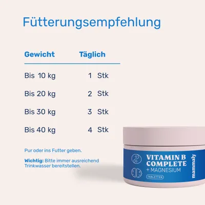 mammaly - Vitamin B Complete & Magnesium Tabletten für Hunde mammaly - Vitamin B Complete & Magnesium Tabletten für Hunde