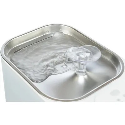 TRIXIE Aqua Square Trinkbrunnen, Bewegungserkennung, Edelstahltrinkschale