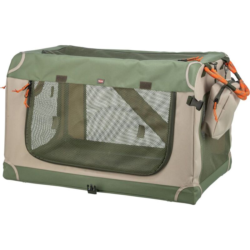 TRIXIE Faltbare Hundebox Comfy mit abnehmbarer Außentasche und Netzstoff