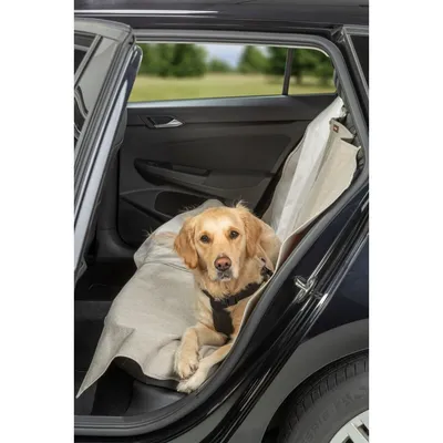 TRIXIE beige Autoschondecke zur einseitigen Befestigung, teilbar