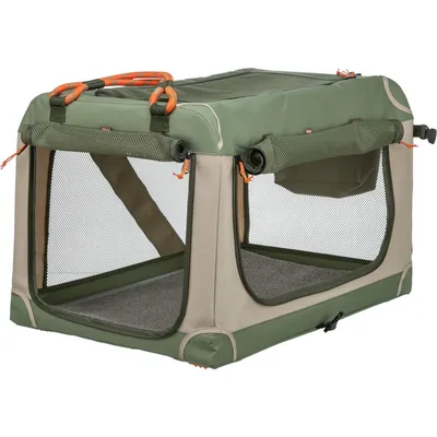 TRIXIE Faltbare Hundebox Comfy mit abnehmbarer Außentasche und Netzstoff TRIXIE Faltbare Hundebox Comfy mit abnehmbarer Außentasche und Netzstoff