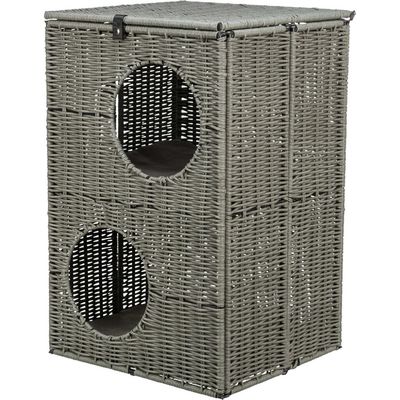 TRIXIE Outdoor Katzenhöhle Amalia aus Polyrattan, eckig