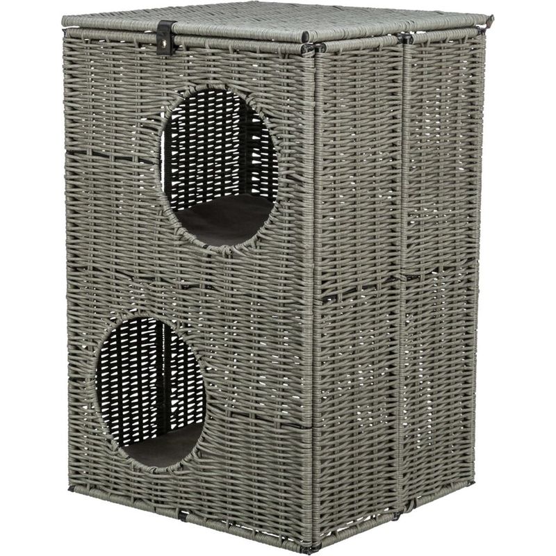 TRIXIE Outdoor Katzenhöhle Amalia aus Polyrattan, eckig