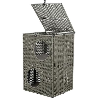 TRIXIE Outdoor Katzenhöhle Amalia aus Polyrattan, eckig