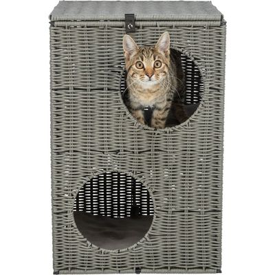 TRIXIE Outdoor Katzenhöhle Amalia aus Polyrattan, eckig