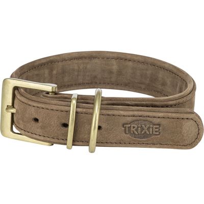 TRIXIE Pure Halsband, Leder extra breit