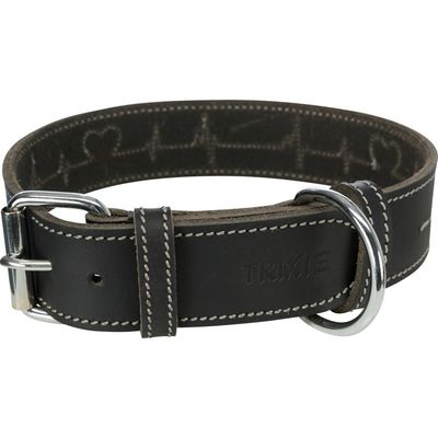 TRIXIE Rustic Fettleder-Halsband Heartbeat