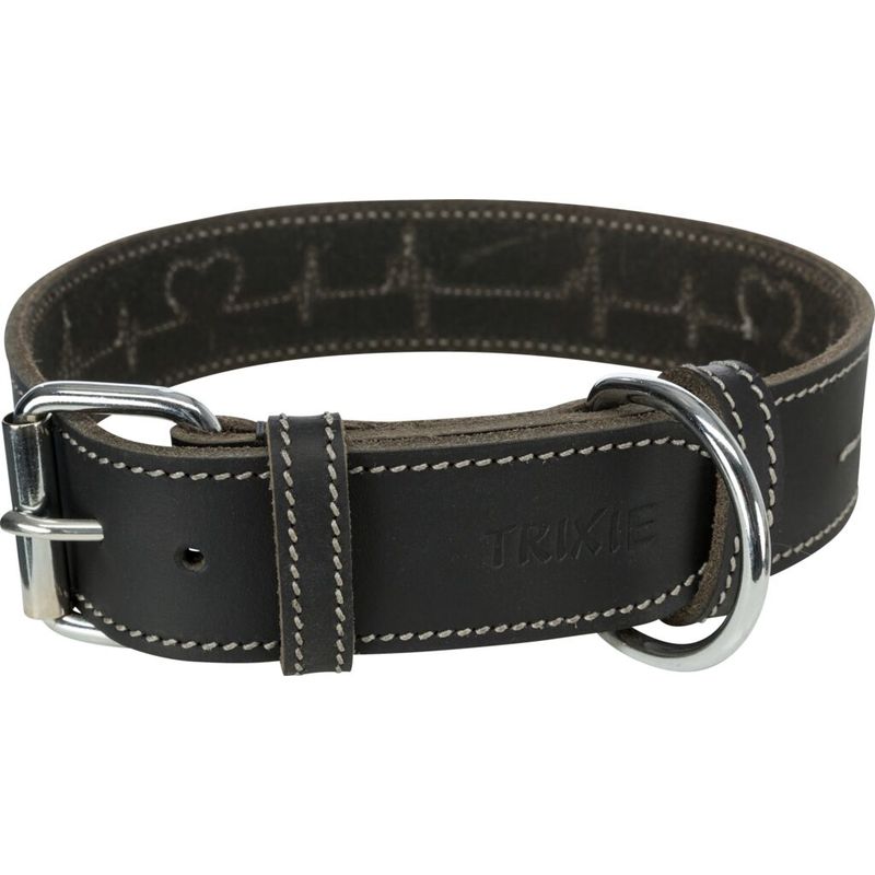 TRIXIE Rustic Fettleder-Halsband Heartbeat