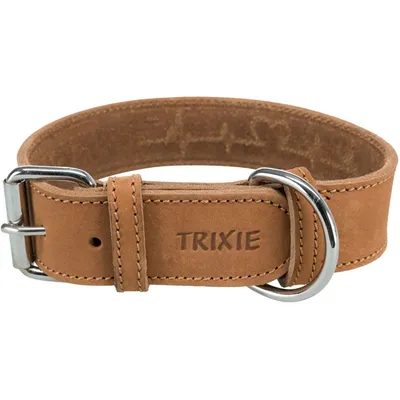 TRIXIE Rustic Fettleder-Halsband Heartbeat