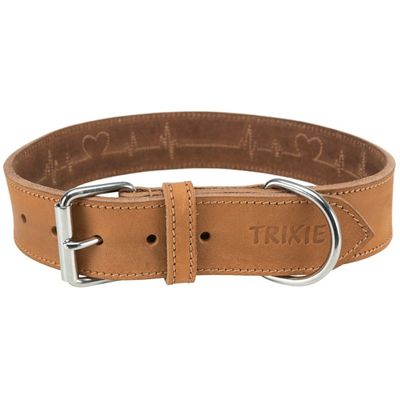 TRIXIE Rustic Fettleder-Halsband Heartbeat