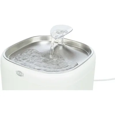 TRIXIE Aqua Trinkbrunnen mit Edelstahltrinkschale und Wasserstandsanzeige