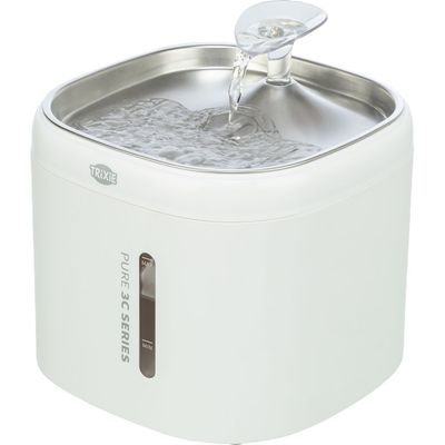 TRIXIE Aqua Trinkbrunnen mit Edelstahltrinkschale und Wasserstandsanzeige