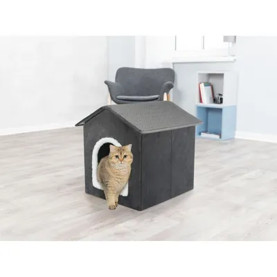 Maison Animaux de Compagnie Gris et Blanc Cachette Maison Multi-taille
