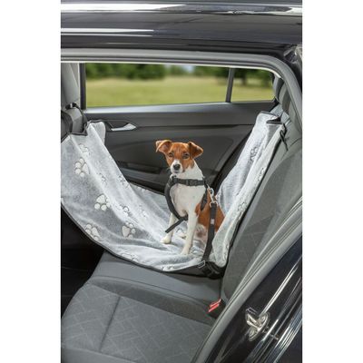 TRIXIE Autoschondecke mit Pfotenprint für Vorder- und Rücksitz
