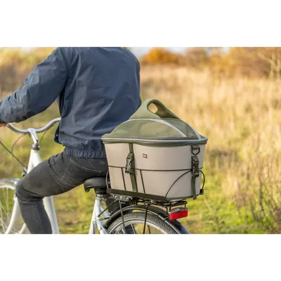 TRIXIE Hundefahrradkorb für Gepäckträger mit Netzhaube und Schultergurt