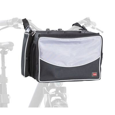 TRIXIE Hundefahrradkorb Front-Box mit Außentaschen und Schultergurt