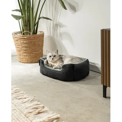 lionto Katzenbett mit Wendekissen, niedrigem Einstieg & rutschfestem Boden lionto Katzenbett mit Wendekissen, niedrigem Einstieg & rutschfestem Boden