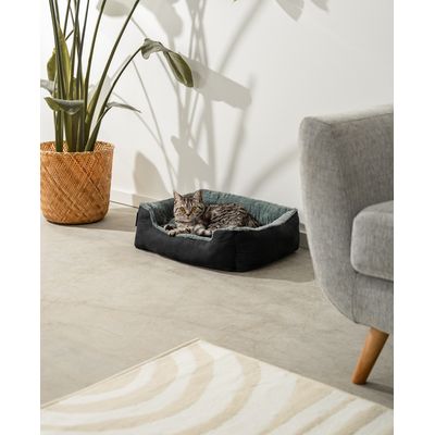 lionto panier pour chat avec coussin réversible et entrée basse