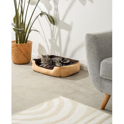 lionto panier pour chat avec coussin réversible et entrée basse
