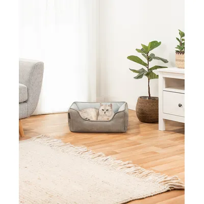 lionto 2-in-1 Katzenbett, wendbar, weich und pflegeleicht