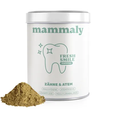 mammaly - Fresh Smile® Futtertopping - Zahnpflege-Pulver für Hunde mammaly - Fresh Smile® Futtertopping - Zahnpflege-Pulver für Hunde