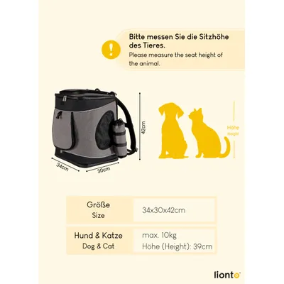 lionto Katzenrucksack wasserabweisend mit Mesh und Regenschutz lionto Katzenrucksack wasserabweisend mit Mesh und Regenschutz