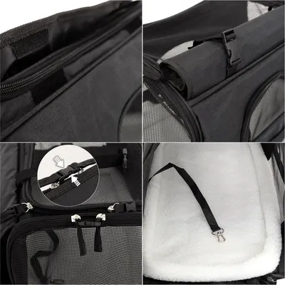 lionto Katzentransporttasche faltbar mit Mesh und Schultergurt lionto Katzentransporttasche faltbar mit Mesh und Schultergurt