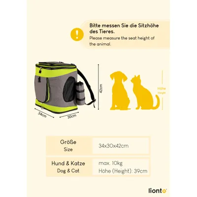 lionto Katzenrucksack wasserabweisend mit Mesh und Regenschutz lionto Katzenrucksack wasserabweisend mit Mesh und Regenschutz