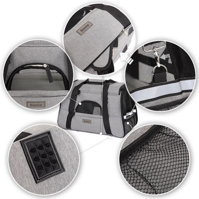 lionto sac de transport pour chat pliable avec filet et bandoulière