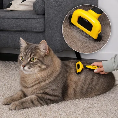 lionto brosse sous-poil pour chat avec lame inox de 6,6 cm lionto brosse sous-poil pour chat avec lame inox de 6,6 cm