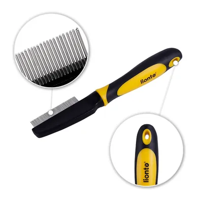 lionto peigne anti-puces chien et chat avec dents en inox