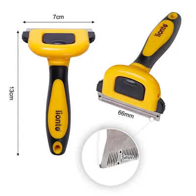 lionto brosse pour chien avec lame amovible en acier inoxydable