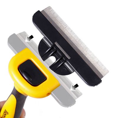 lionto Unterwollbürste für Hunde mit 10 cm Edelstahlklinge