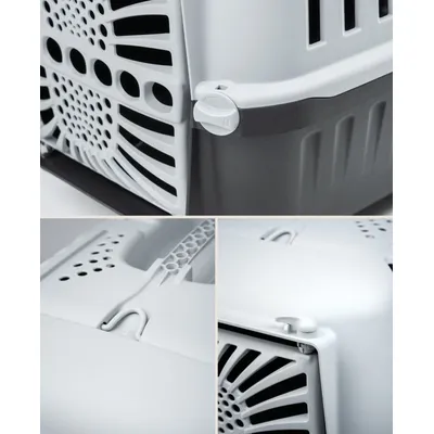lionto Katzentransportbox aus Kunststoff mit Tragegriff lionto Katzentransportbox aus Kunststoff mit Tragegriff