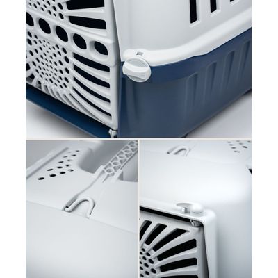 lionto Katzentransportbox aus Kunststoff mit Tragegriff