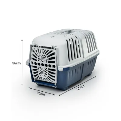 lionto Katzentransportbox aus Kunststoff mit Tragegriff